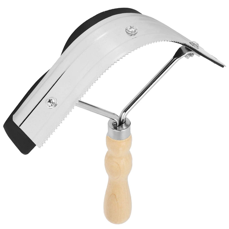 KIMISS Horse Sweat Scraper with Wooden Handle - Nonslip Grooming & Tool for Horse, Cattle, Donkey - Essential Farm Equipment for Livestock Care