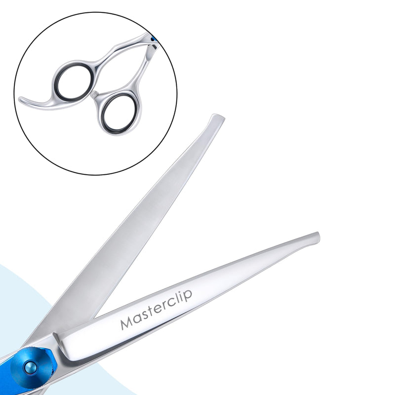 MASTERCLIP 6” Essentials Bull Nose Safety Scissors – Professional High Grade Stainless Steel Easy Grip Dog Grooming Scissors – Suitable for Trimming Delicate Areas (Left Handed)