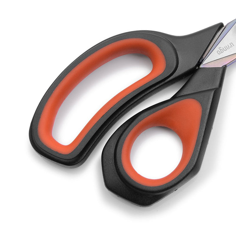 LIVINGO 2 Pack Premium Tailor Scissors Heavy Duty Multi-Purpose Titanium Coating Forged Stainless Steel Sewing Fabric Leather Dressmaking Comfort Grip Shears Professional Crafting (8.5 & 9.5INCH) Black & Red - PawsPlanet Australia