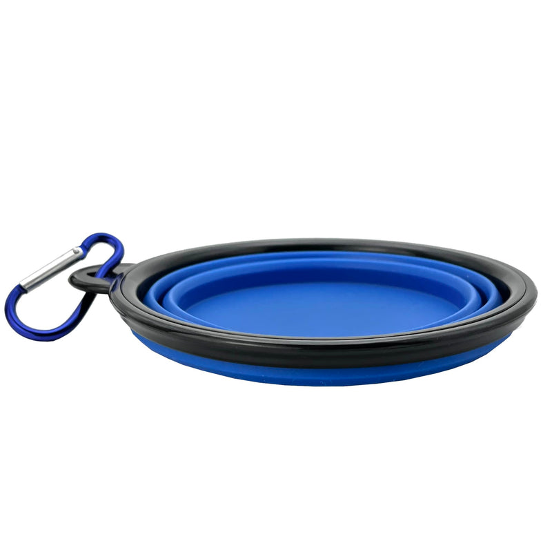 Cutie's PetBox Collapsible Travel Water & Food Bowl for Dogs and Cats, 12oz 350ml Volume, Full Height 2" (Blue) Blue - PawsPlanet Australia