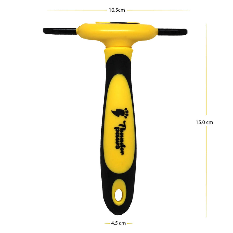Best Professional Deshedding Tool and Pet Grooming Brush – D-Shedz by Thunderpaws for Small, Medium and Large Breeds of Dogs and Cats with Short or Long Hair Yellow - PawsPlanet Australia