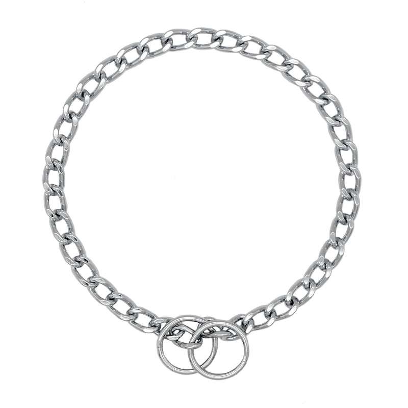 Herm Sprenger Chrome Plated Steel Dog Collar with Short Flat Links Choke Chain Two O-Rings for Small Medium Large Dogs Professional Training Collar Correction Slip Chain Made in Germany (28in (70cm)) 28in (70cm) - PawsPlanet Australia