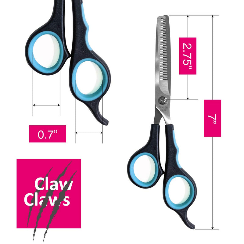 7 inch Thinning Scissors with 26-Teeth Stainless Steel Blades and Wave Style Handle for for Home Hair Cutting Shears 7-Inch, Thinning - PawsPlanet Australia