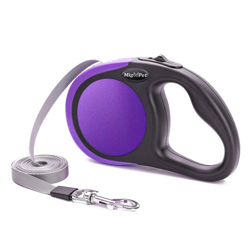 Heavy Duty Retractable Dog Leash-16ft Strong & Durable Walking Leash for S to L Dogs up to 45/115 lbs, Upgraded Lock System, Non Slip Grip, Tangle Free (Small/Medium, Purple) Small/Medium (Pack of 1) - PawsPlanet Australia