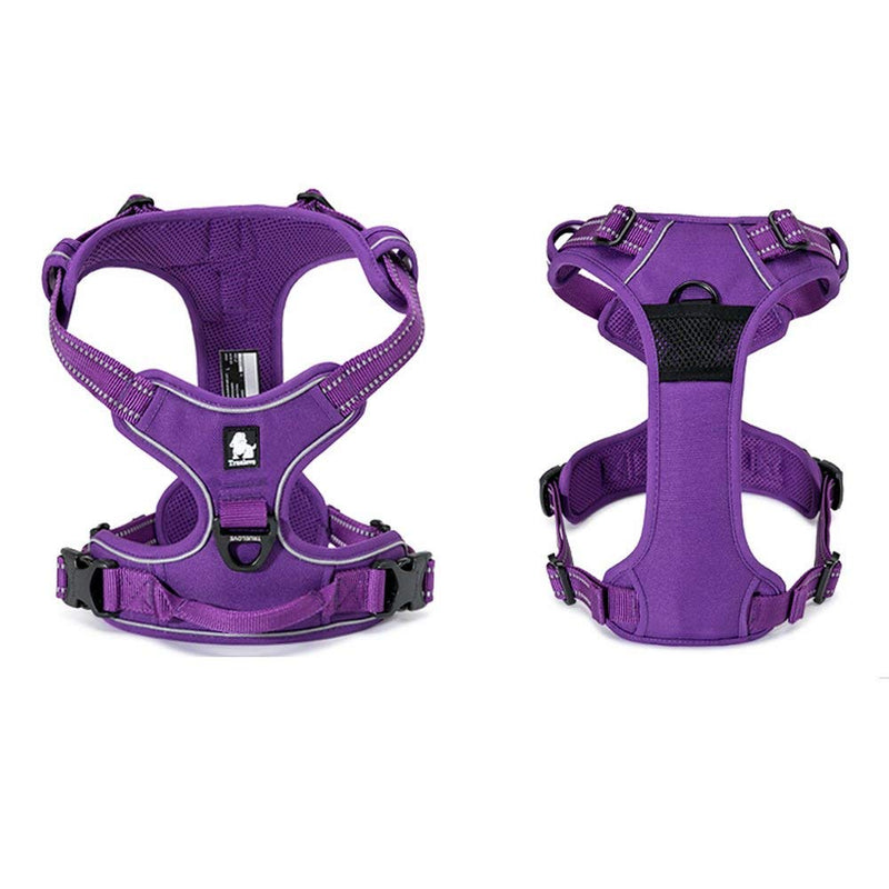 TrueLove Dog Harness TLH5651 No-pull Reflective Stitching Ensure Night Visibility, Outdoor Adventure Big Dog Harness Perfect Match Puppy Vest Now Available (Purple,XS) Purple XS
