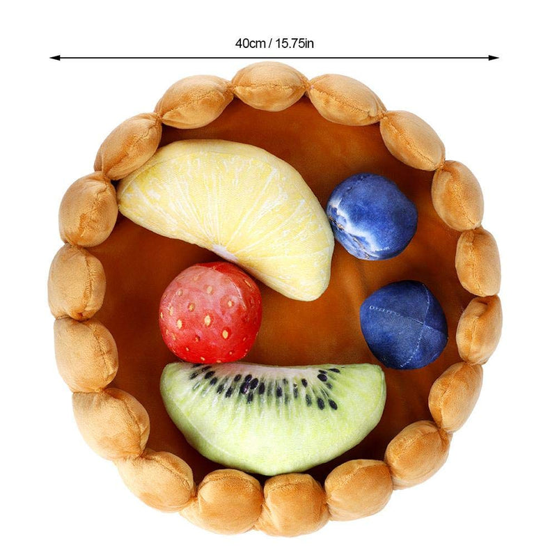 ZJchao Pet Kennel - Plush Egg Tart Shape Dog & Cat Bed with Fruit-Shaped Pillow for Cozy Warmth and Comfort - PawsPlanet Australia
