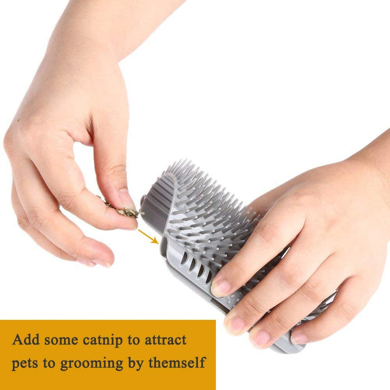 3.0 Softer Cat Self Groomer with Catnip, Dog Cat Corner Groomer,Wall Corner Scratcher Comb,Grooming Massage Brush, Perfect Scratch Massager Tool for Long & Short Fur Kitten/Puppy (1 Pack) 3.0 Softer Grey (1 Pack)
