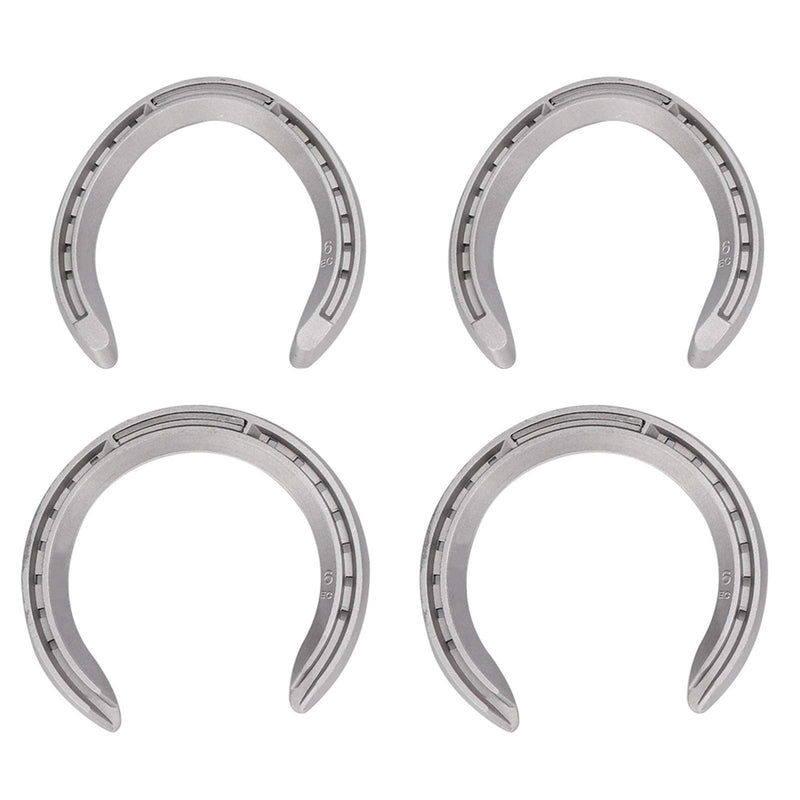Aluminum Alloy Horseshoes 4pcs Horse Riding Tool Kit for Indoor Outdoor Use Sturdy Long Lasting Non Slip and Wear Resistant Design for Horse Hoof Protection (6) 6