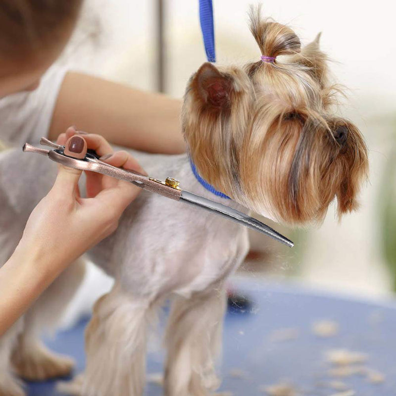 7 Inches Professional Pet Grooming Scissors, 440C Japanese Steel Straight & Curved & Thinning & Chunker Shears/Scissors for Dog Cat and More Pets (7 inch-Curved Scissors) 7 Inch-curved Scissors - PawsPlanet Australia