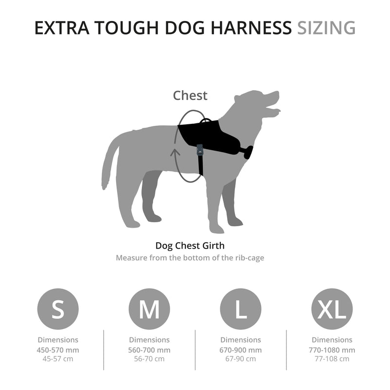 Mountain Paws Extra Tough Dog Harness | To Fit Chest Sizes 45–108cm, With Central Grab Handle And Reflective Piping Extra Large - PawsPlanet Australia