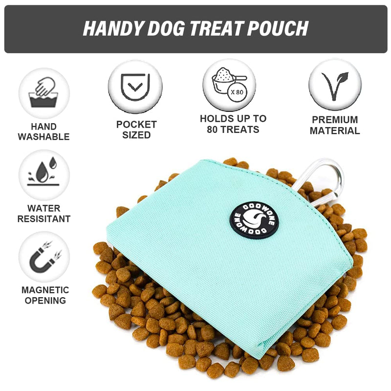 COOWONE Dog Treat Pouch Magnetic Closure Small Dog Training Treat Pouch Pocket Sized Small Dog Treat Pouch with Clip (mint green) mint green