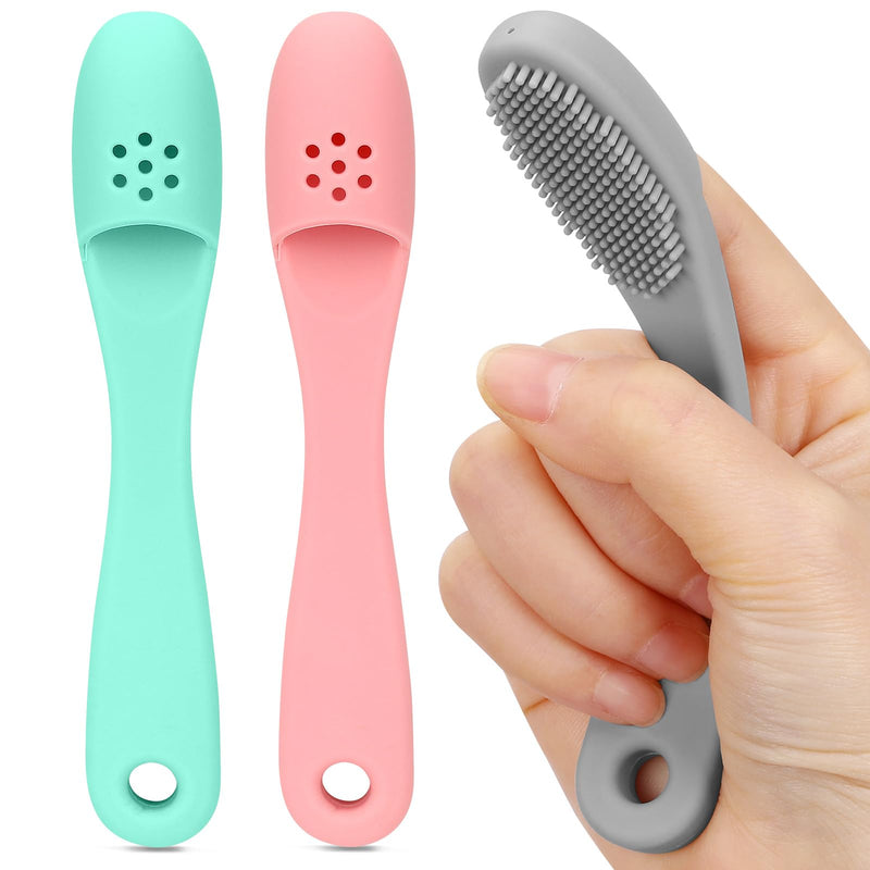 3pcs Dog Finger Toothbrush, Cat Chin Brush with Food-Grade Silicone, Dog Tooth Brushing Kit, Silicone Cleaning Brush for Pet Dental Care - PawsPlanet Australia