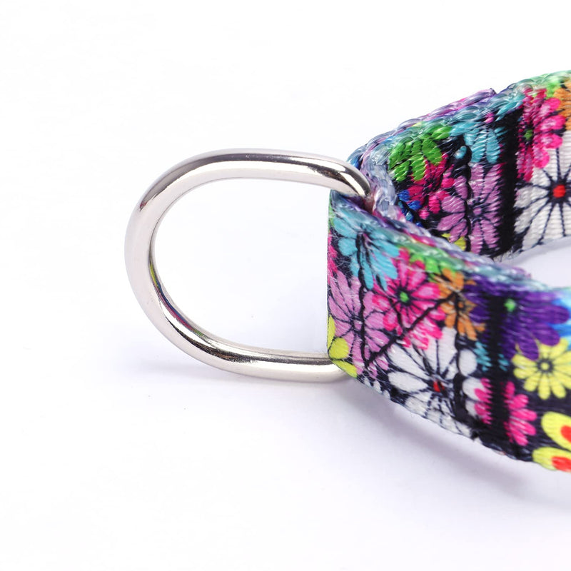 Heavy Duty Nylon Dog Collar, Adjustable Martingale Dog Collar for Walking Training Boy and Girl Dogs Medium Large Dogs (L:45-53CM, Strawberry Flowers) L:45-53CM - PawsPlanet Australia