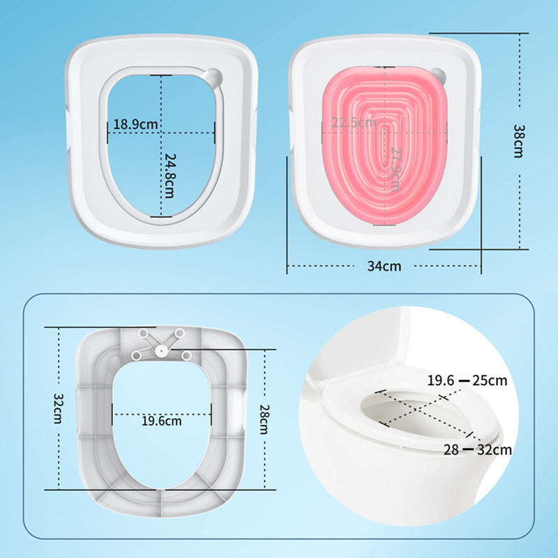 Cat Toilet Training Kit, Toilet Training for Cats,Professional Cat Urinal Reusable Kit System Trainer Seat Tool Pet Cleaning Most Toilets with Extra Tray Environment Pink - PawsPlanet Australia