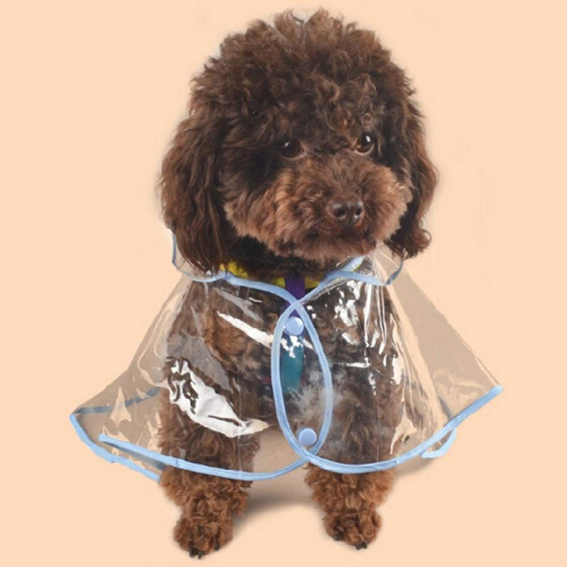 Harikaji Pet Raincoat,Small Dog Waterproof Puppy Raincoat Coat Transparent Pet Dog Rainwear Clothes for Small Dogs/Cats S Blue - PawsPlanet Australia