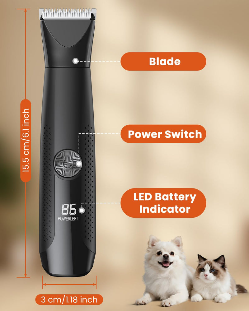 4-in-1 Dog Grooming Kit & Nail Grinder, Safe Cat Clippers Dog Paw Trimmer Shaver, Silent Rechargeable Pet Clippers for Dogs Cats Body, Face, and Paw Grooming - PawsPlanet Australia