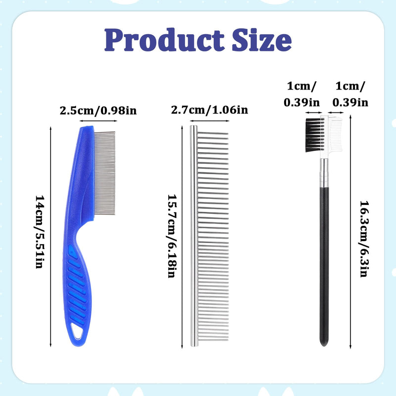 7 Pack Flea Comb Lice Comb Plastic and Metal Tick Combs for Dogs Double Sided Fine Teeth Flea Combs for Dandruff Removal Tear Stain Remover Kids Adults Small Medium Large Pets