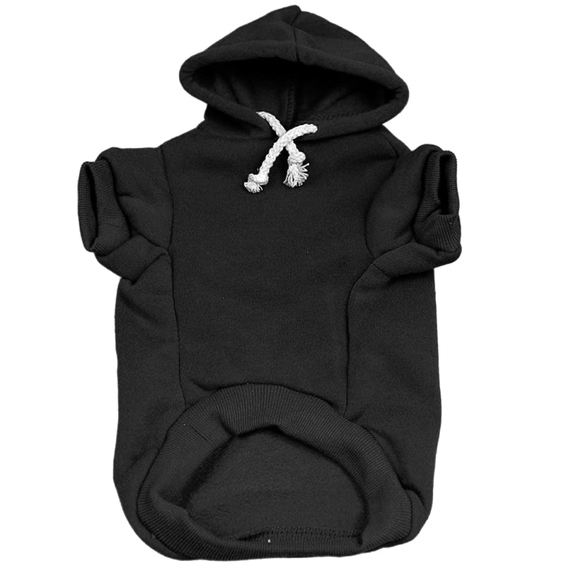 Skeleton Body Dog Hoodie Fleece Lined Pullover Sweatshirt with Leash Hole (Black, 4X-Large 867) Black - PawsPlanet Australia