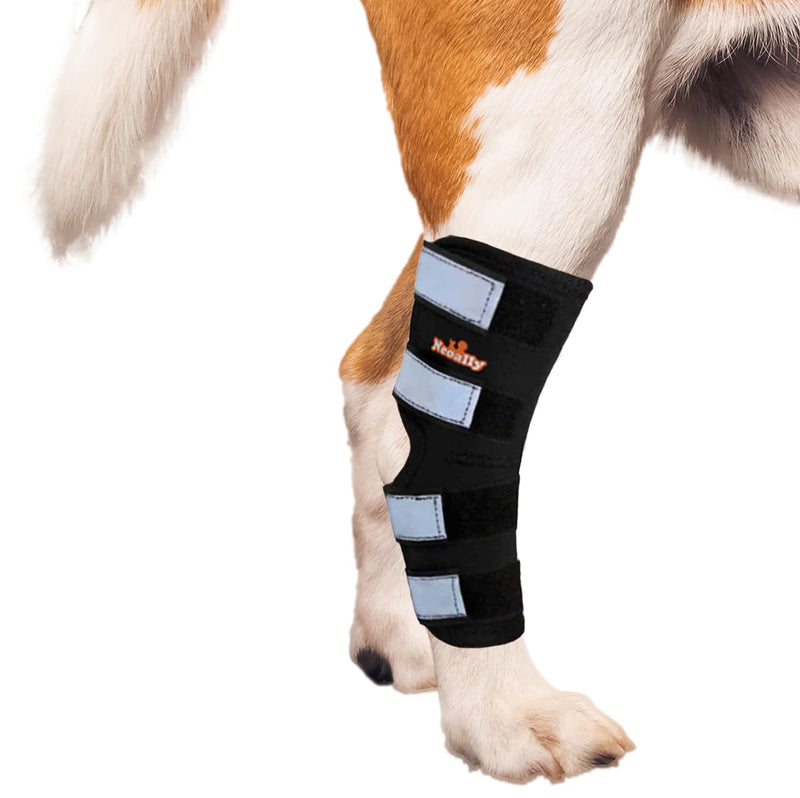 NeoAlly Dog Rear Leg (One Leg) Hock Brace, Canine Leg Wrap for Hind Leg, Ideal Hock & Ankle Support and Protection for Sprain Recovery, Achilles Tendon Injury (Extra Large (Left Leg)) Right Leg Small