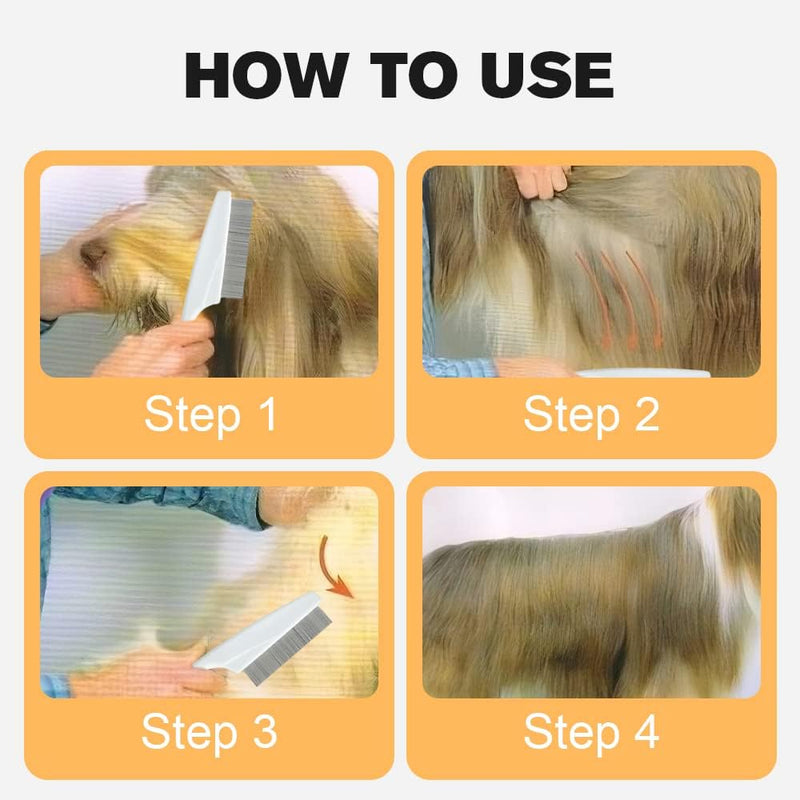 Flea Comb for Dogs - Safe and Effective, Non-Slip Handle for Grooming, Available in Large and Small Sizes - PawsPlanet Australia