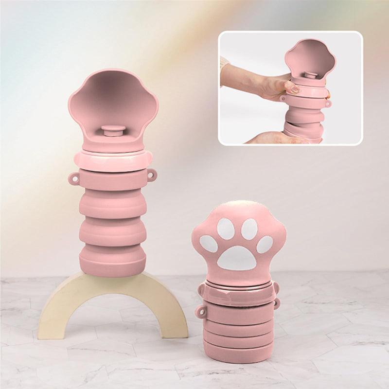 Collapsible Dog Water Bottles, Portable Dog Water Bowl Dispenser & Travel Water Bottle for Dogs - Perfect for Walking, Hiking & Outdoor Activities, Essential Item for Dogs, Food-Grade Silicone (Pink) - PawsPlanet Australia