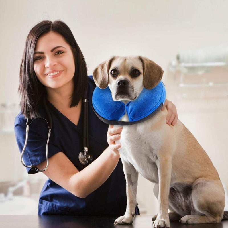 VST Comfortable Inflatable Cone Collar for Dogs,Adjustable Soft Pet Recovery Collar Prevent Pets from Touching Biting Scratching at Injuries Wounds Medium - PawsPlanet Australia