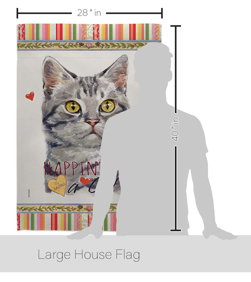 Breeze Decor Red American Short Hair Happiness House Flag-2 pcs Pack Cat Kitten Meow Spoiled Paw Fur Pet Nature Farm Animal Creature Banner Small Garden Yard Gift Double-Sided, Made in USA - PawsPlanet Australia