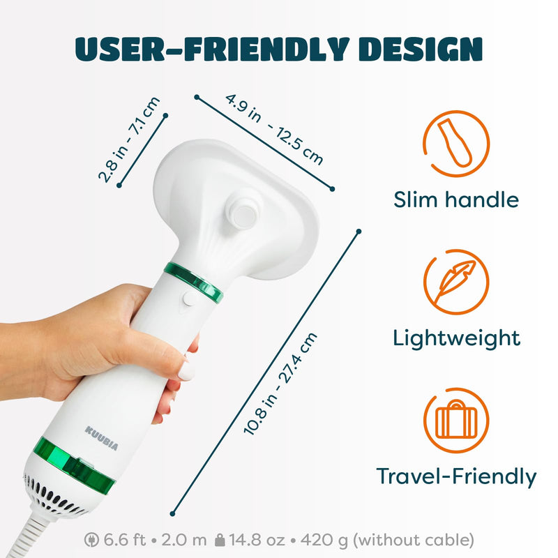 Pet Hair Dryer for Small-Sized Dogs and Cats | 2-in-1 Dog Hair Dryer with Self Cleaning Slicker Brush | Dog Blow Dryer | 300 Watts, Overheat Protection, Portable, Adjustable Temperature - PawsPlanet Australia