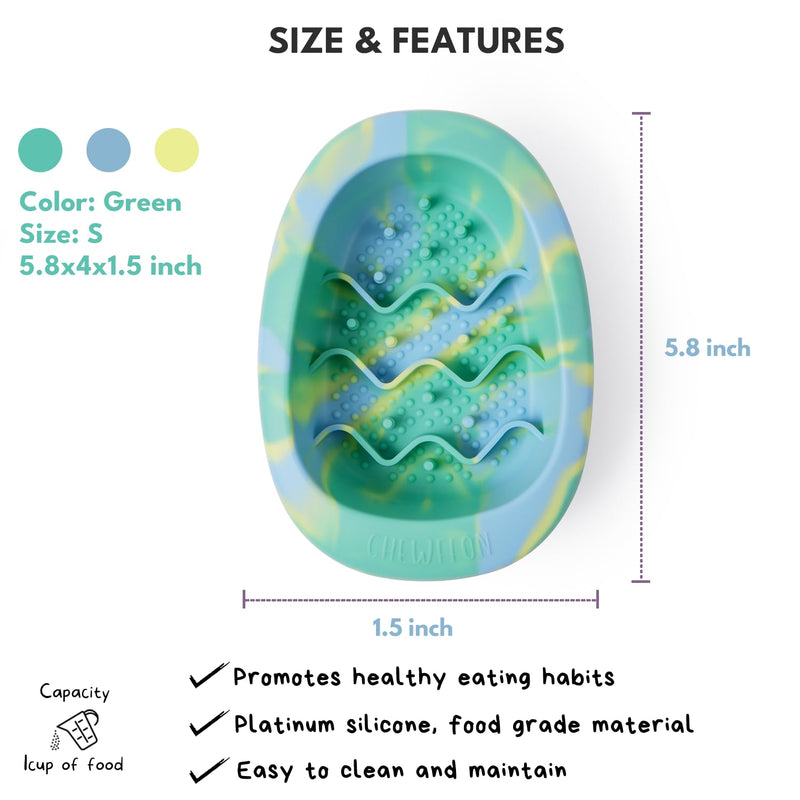 Interactive Dog Lick Mat Bowl, BPA-Free Silicone Dog Slow Feeder Bowl with Suction Cups, Non Slip Food Bowl for Dogs and Cats, Reduces Boredom and Anxiety, Dishwasher Safe, Green Small - PawsPlanet Australia