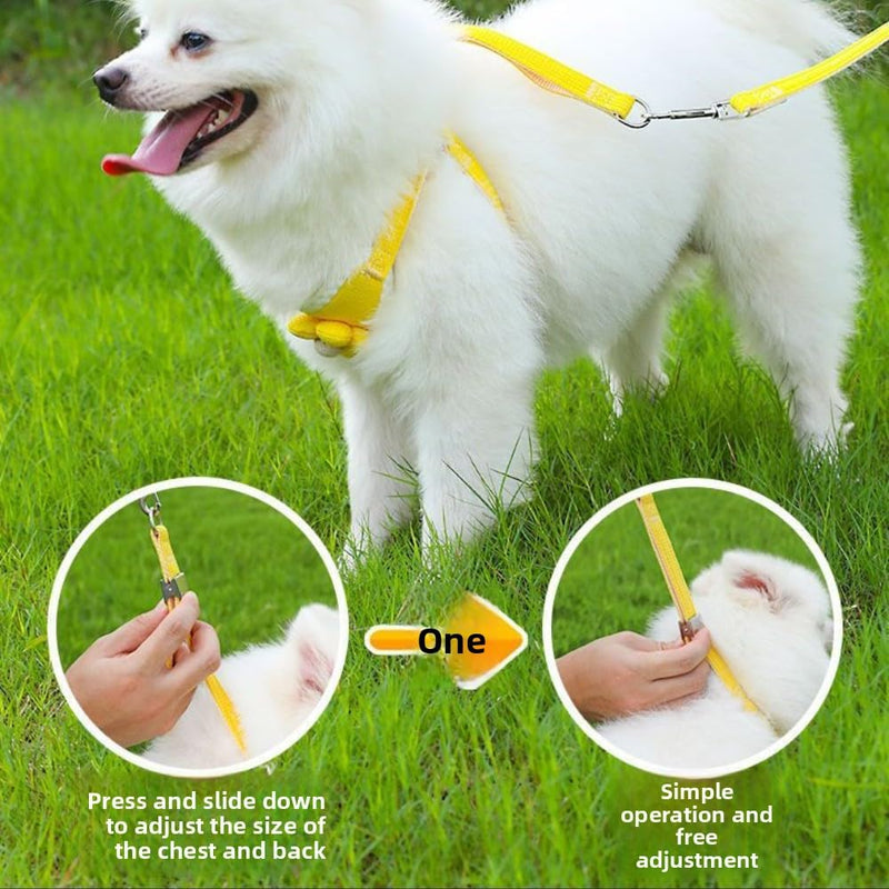 No-Pull Small Dog Harness with Leash Set, Cute Flower Vest, Escape-Proof & Breathable for Puppy Walking,Soft & Lightweight Pet Lead (Yellow, S fits 4-6lb) Yellow - PawsPlanet Australia