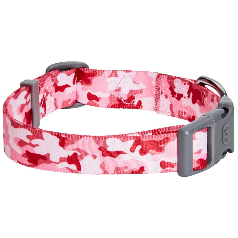 Blueberry Pet Essentials Pink Camo Print Camouflage Adjustable Dog Collar, Small, Neck 12"-16"