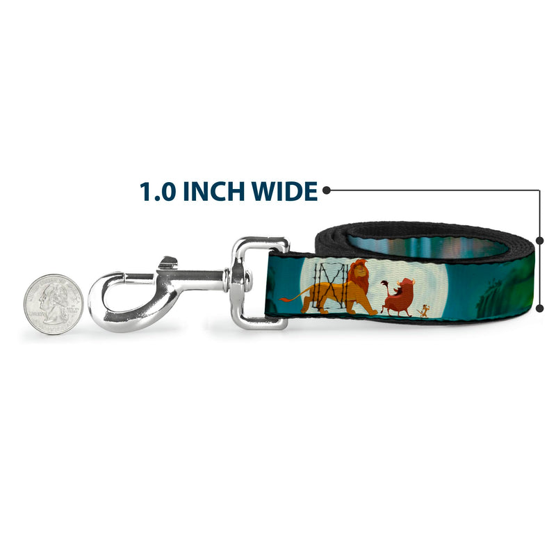 Buckle-Down Pet Leash - Mufasa & Simba JUST CAN'T WAIT TO BE KING/Family Silhouette - 6 Feet Long - 1.5" Wide Multicolor - PawsPlanet Australia
