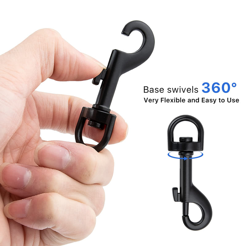20Pcs Bolt Snap Hooks for Dog Leash Clips, Metal Heavy Duty Swivel Snap Hook Leash Hardware for Linking Dog Collar, Pet Harness, Key Chains, Purse Straps, DIY Project Black-20pcs-0.6*2.56 in - PawsPlanet Australia