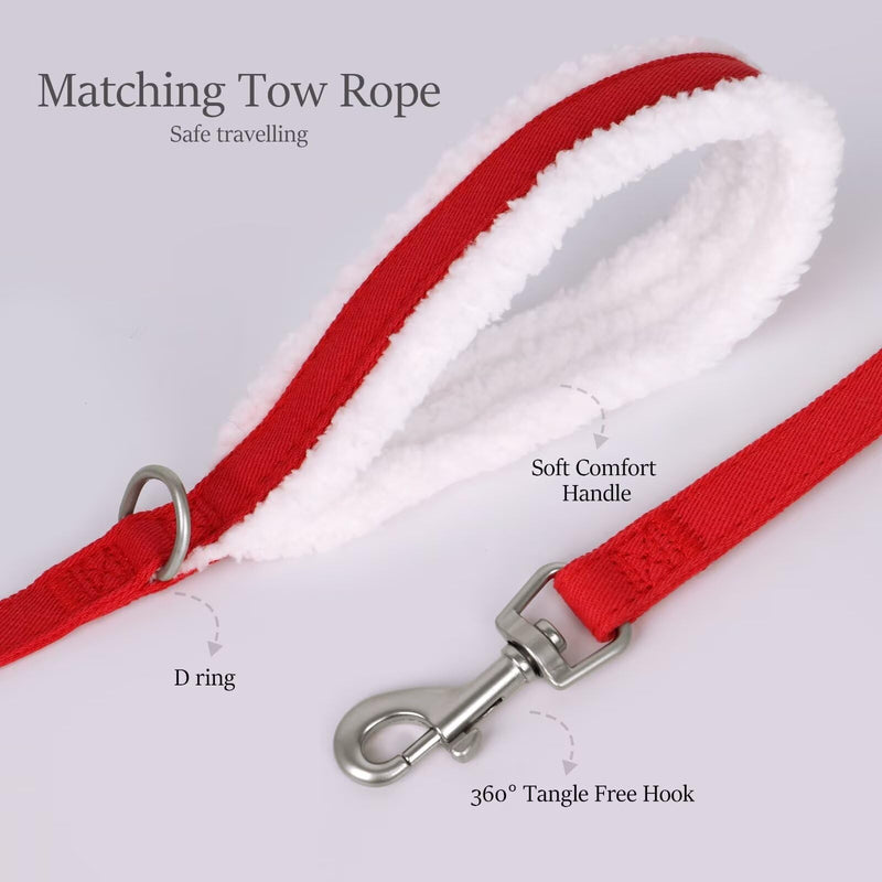 Didog Small Dog Harness and Leash Set, No Pull Adjustable Soft Padded Dog Harness Vest for XS Small and Medium Sized Dogs (Red, XS) XS: Chest 14-15" Red - PawsPlanet Australia