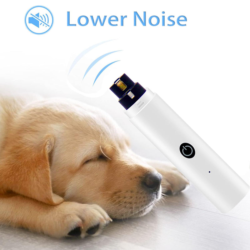 Electric Dog Nails Clippers - Low Noise Painless Pet Nail Trimmer with LED Light - Fast Rechargeable Dog Claw grinder Nail File for Large Medium Small Dogs Cats