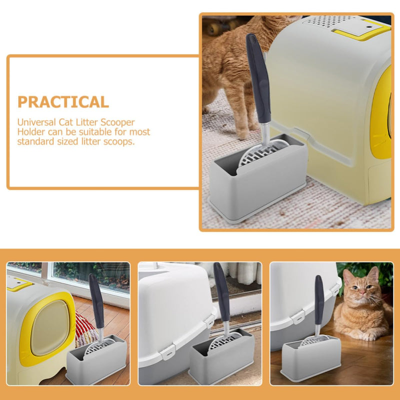 SEWACC Stable plastic cat litter scoop stand for safe storage of the litter scoop in the cat litter area at home with a practical design