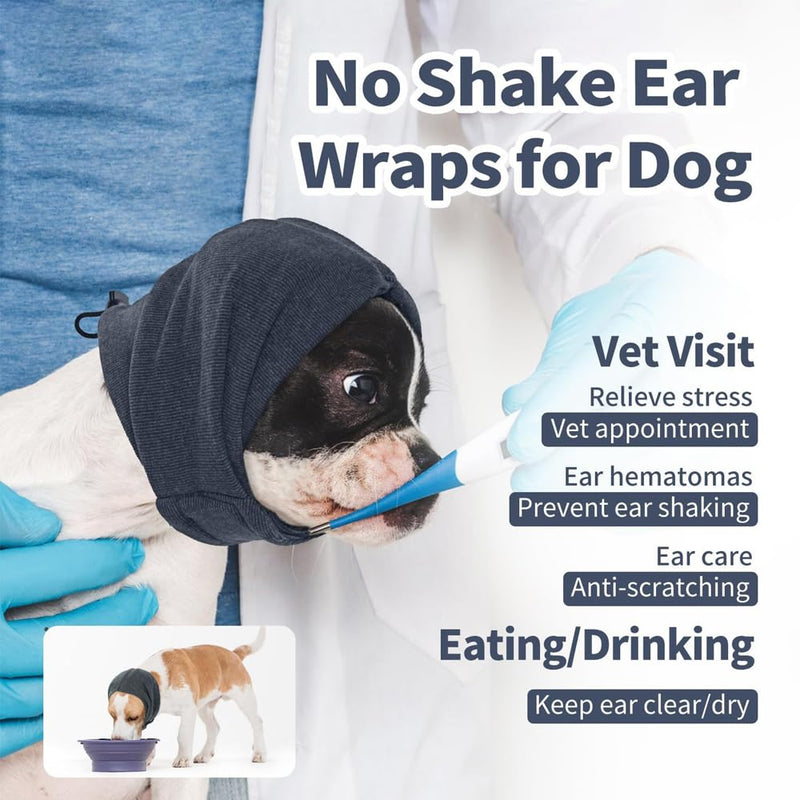 Ear Protection for Dogs, Soothing Earmuffs for Dogs, Dog Scarf for Neck, Earmuffs, Forces for Anxiety Relief and Soothing (Grey, M) gray