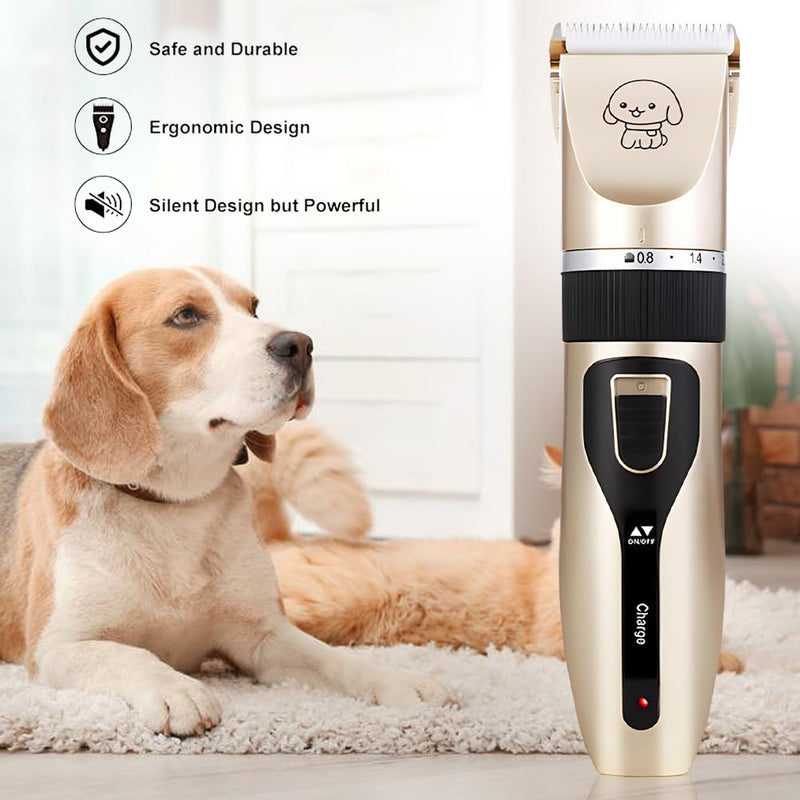 QOTSTEOS Dog Grooming Kit, Professional Dog Clippers, Low Noise, Cordless, USB Rechargeable, Easy to Clean, Lightweight, Suitable for Thick Hair/Coats, Pet Shaver Trimmer for Dogs, Adults & Pet Owners - PawsPlanet Australia