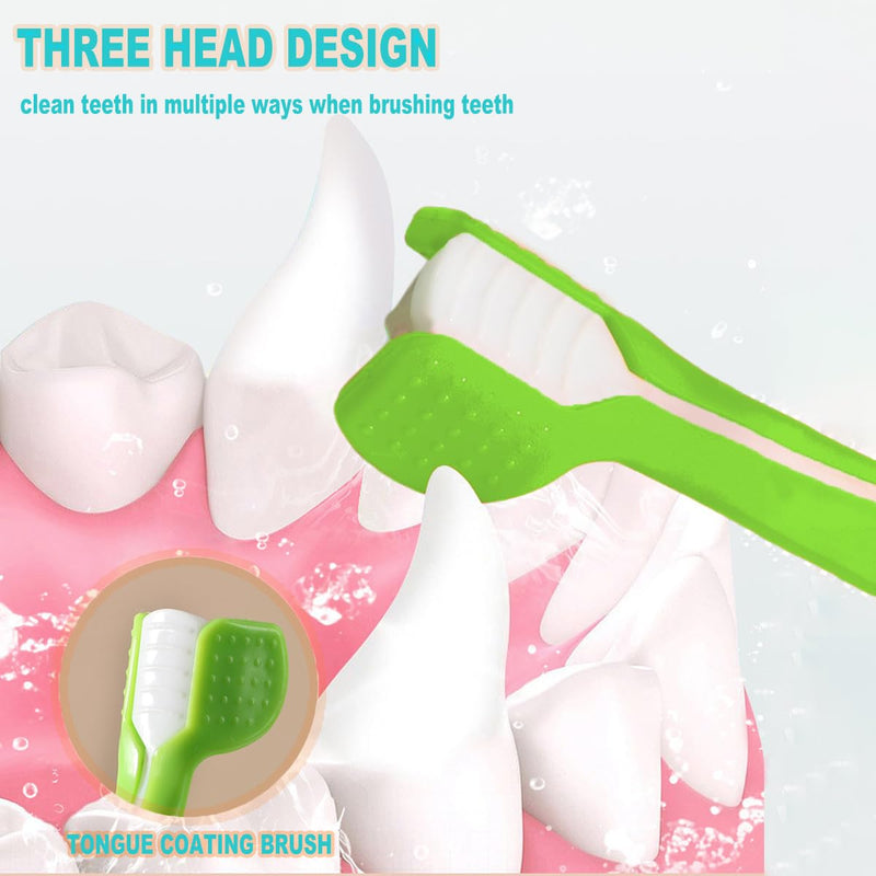 Dog Toothbrush Set 5 Pack,3 Finger Toothbrush,Triple Heads Dog Toothbrushes,Dual-Dead Toothbrush, Multi-Angle Dental Teeth Cleaning Products for Dental Care, Easy Dog Cat Puppy Teeth Cleaning Blue Transparent 1 count (Pack of 1)