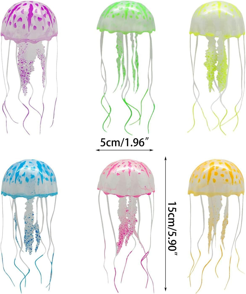 Jowxsx Funny Jellyfish Toy Fishtank Accessories Underwater World Floating Decors Cartoon Aquarium Ornaments Toy Jellyfish Decor (Rose Red) Rose Red - PawsPlanet Australia