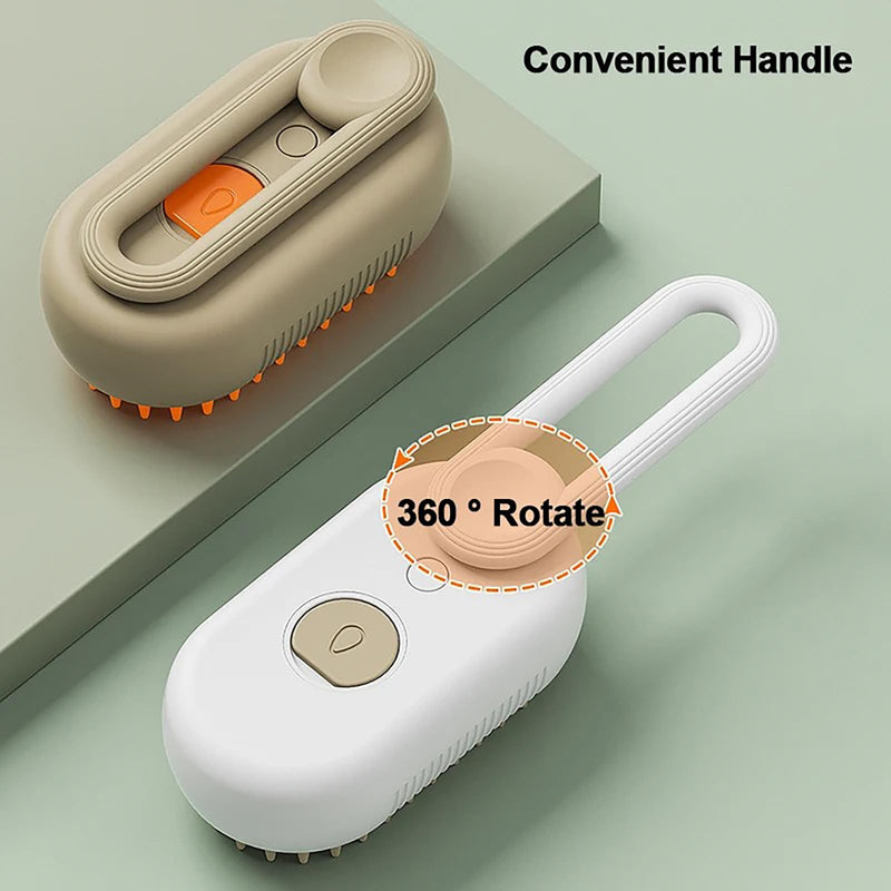 3 in 1 Cat Steam Brush for Shedding, Portable Anti-Static Grooming Comb for Cats & Dogs, Steam Misting Water Brush, Self-Cleaning Pet Hair Remover, Indoor Cat Spray Brushes for Cats & Dogs Brown - PawsPlanet Australia