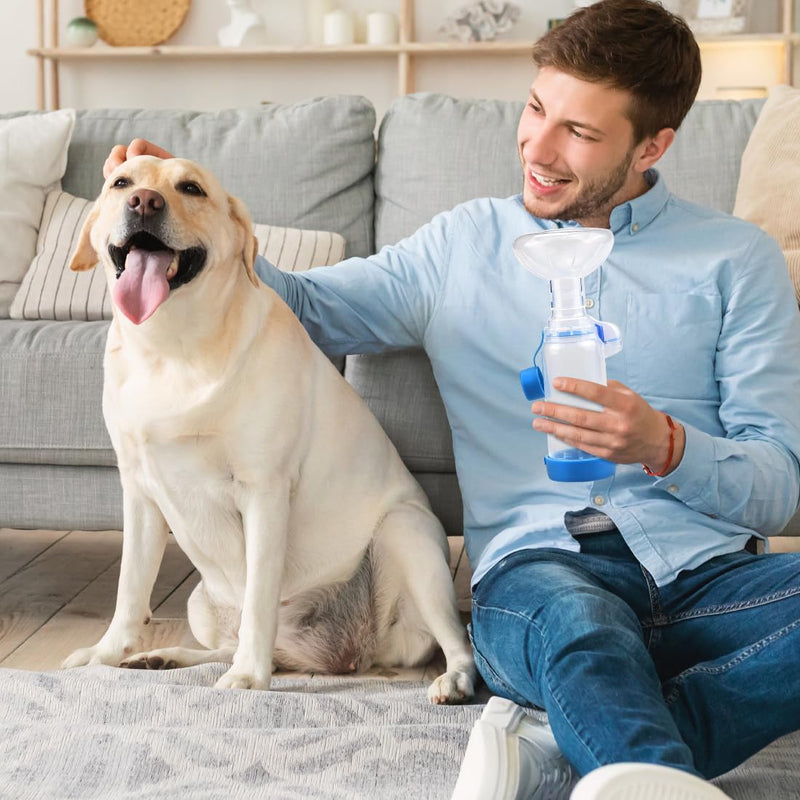 Pet Inhaler with 2 Masks for Cats and Dogs | Aerosol Chamber with Breathing Indicator | MDI Compatible | Soft Silicone Masks | Portable Respiratory Aid