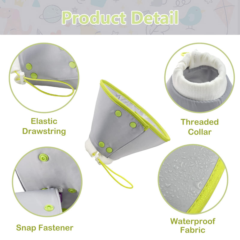 Vehomy Cat Recovery Collar Adjustable Cat Dog Cone Collar Pet Elizabethan Collar Soft Lightweight Dog E Collar for Cat Kitten Puppy to Stop Licking Wounds After Surgery Grey L Large - PawsPlanet Australia