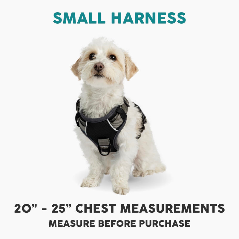Embark Pets Adventure Dog Harness, No Pull Dog Harness with 2 Leash Clips, for Small Dogs Anti Pull Front & Back with Control Handle, Adjustable, Soft & Padded Black S (Chest: 44-59 cm)