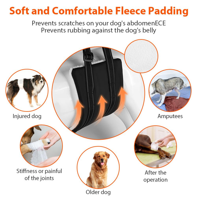 Dog Mobility Aids Support Sling For Back Legs,Lifting Sling for Pets with Handle,Adjustable Lifting Harness for Old Dog,Weak Rear Legs,with Injuries,Disabilities(For Medium Dog) For Medium Dog