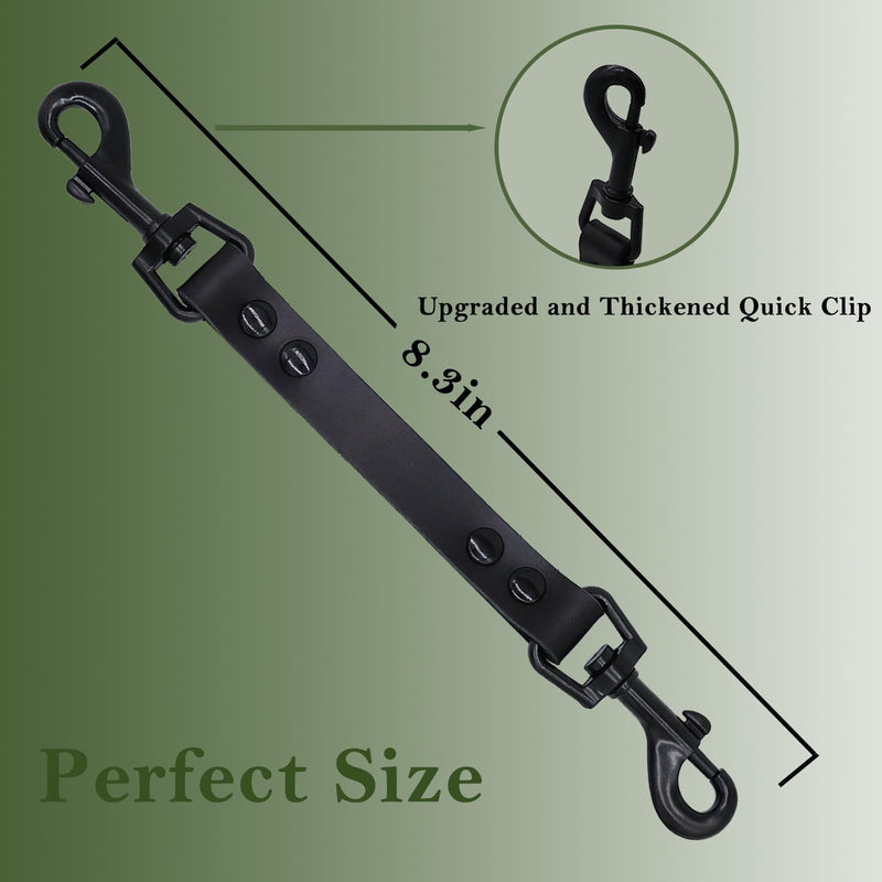 Dog Safety Clip for Prong Collar, Waterproof Leash Backup Clip Connector, Dual Clasps Rotating Buckle for Pinch Collar (2 Pcs) 2 Pcs Leash Black