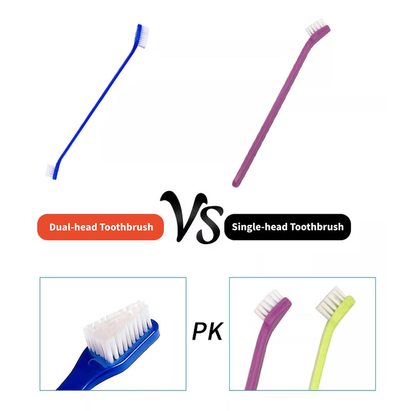 9 Pcs Pets Toothbrush Set,Tongue Brush, Silicone Puppy Tooth Brush,Triple Headed Dog Toothbrushes,Interdental Brushes,Removing Tartar and Freshening Breath, Dogs, Cats and Other Pets.