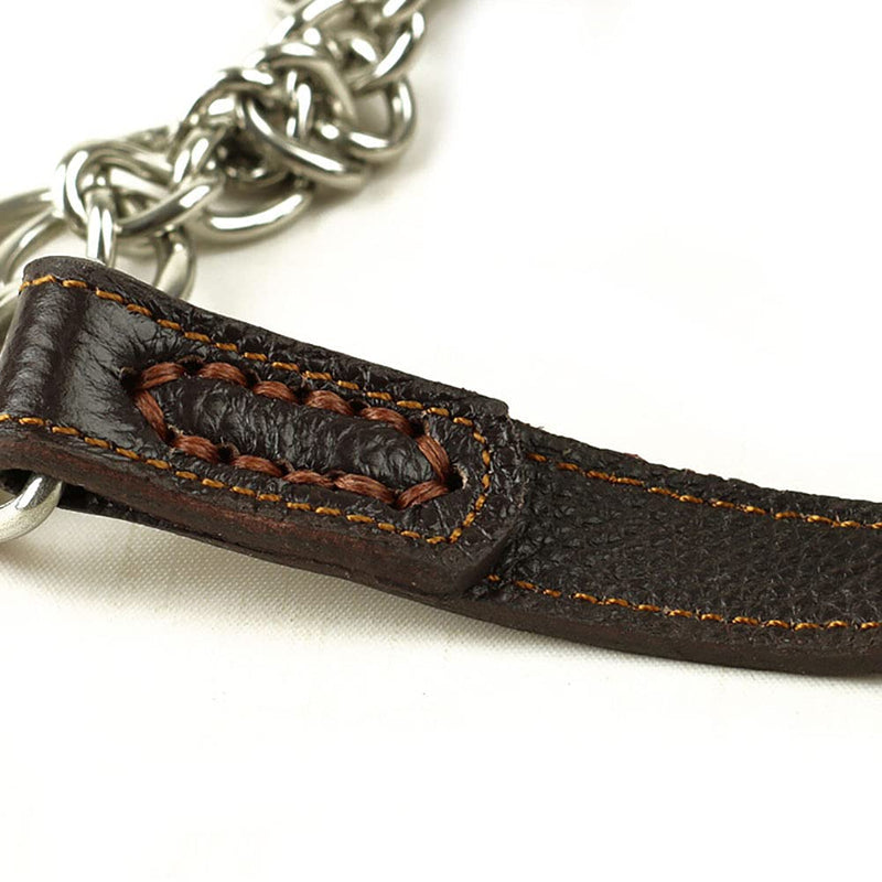 Love Dream Martingale Collars for Dogs, Leather Training Dog Collar, Stainless Steel Chain Anti-Escape No Pull Dog Collar for Medium Large Dogs (M(13.8"-18.9"), Brown) M(13.8"-18.9") - PawsPlanet Australia