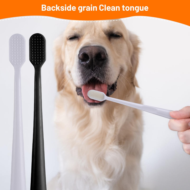 4 Pack Super Soft Dog Toothbrush for Small to Large Dogs Tooth Brushing Designed for Cat Dog Teeth Cleaning & Protecting Pet Dental Convenient Care Puppy Tooth Brush Kit Black and White - PawsPlanet Australia