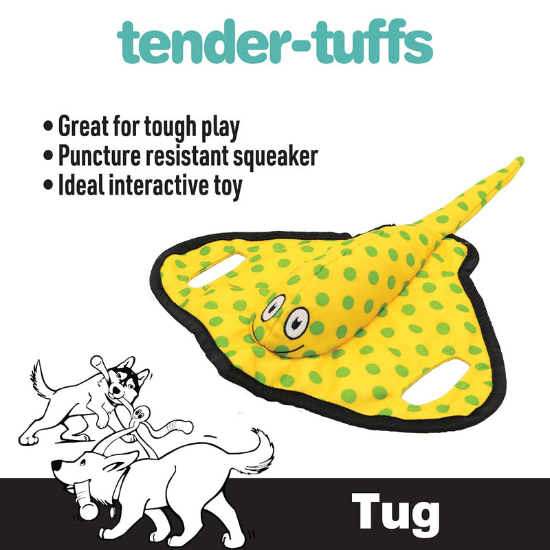 SmartPetLove Snuggle Puppy Tender-Tuffs - Yellow Stingray Tug of War Plush Dog Toy - Great for Play and Interaction with Puncture Resistant Squeaker - PawsPlanet Australia